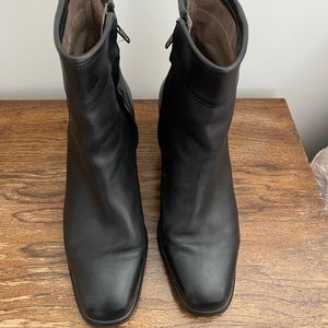 Genuine leather square toe boots